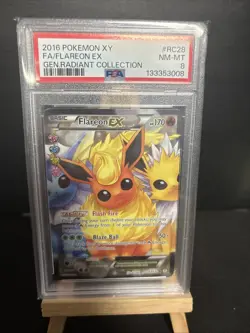 2016 Pokemon XY Generations Flareon EX Radiant Collection #RC28 PSA 8 - Image 1