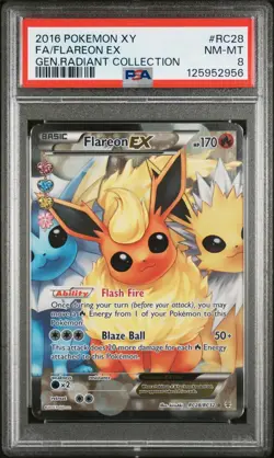 2016 POKEMON XY GENERATIONS RADIANT COLLECTION FLAREON EX RC28/RC32 FA PSA 8 A - Image 1