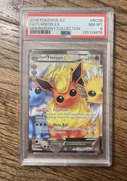 2016 Pokemon XY Generations Flareon EX Radiant Collection #RC28 PSA 8 - Image 1