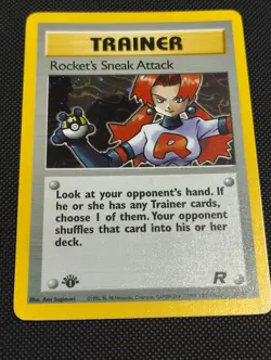 Pokemon TCG Cards 1st Edition Rocket's Sneak Attack 16/82 Holo Rare - Image 1
