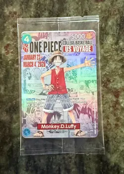 One Piece Monkey D. Luffy US Voyage College Basketball Promo Card Gonzaga SEALED - Image 1