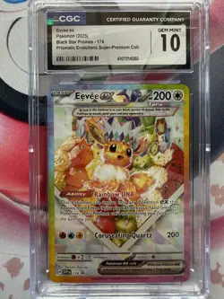 CGC 10 Pokemon Eevee EX 174 Prismatic Evolutions Black Star Promo Card - Image 1