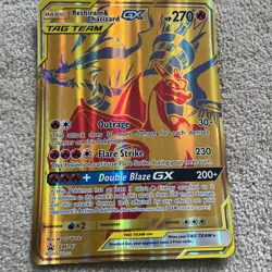 2021 Pokemon RESHIRAM & CHARIZARD GX Tag Team Black Star Promo SM247 JUMBO CARD - Image 2