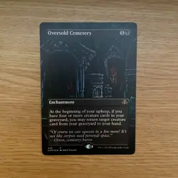 MTG Oversold Cemetery *BORDERLESS FOIL* Dominaria Remastered 428 NM Rare - Image 1