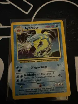 Pokemon Gyarados Holo Card 6/102 WOTC Base Set Rare, Vintage 1999 LP - Image 1