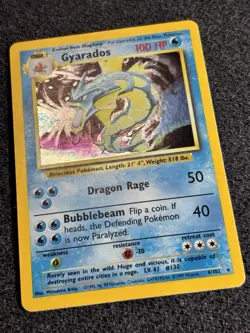 Gyarados 6/102 Base Set Holo Rare Vintage Pokemon Card 1999 WOTC LP - Image 2