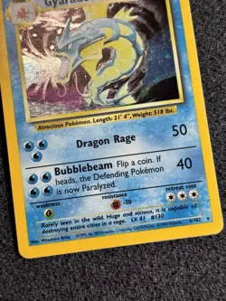 Gyarados 6/102 Base Set Holo Rare Vintage Pokemon Card 1999 WOTC LP - Image 3