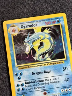 Gyarados 6/102 Base Set Holo Rare Vintage Pokemon Card 1999 WOTC LP - Image 4