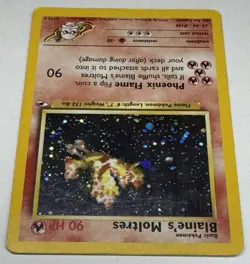 Blaine’s Moltres 1/132 Holo Rare Gym Heroes WOTC 2000 Pokemon Card MP - Image 3