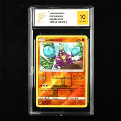 TQG 10 GEM MINT 2019 Pokemon ENG Crabrawler 104/214 C - Image 1