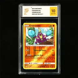 TQG 10 GEM MINT 2019 Pokemon ENG Crabrawler 104/214 C - Image 2