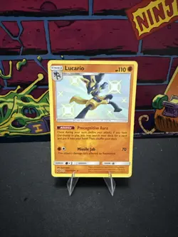 Pokemon TCG Lucario SV22/SV94 Hidden Fates Shiny Vault Holo Rare NM Condition - Image 1