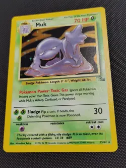 Pokemon TCG Muk Fossil 13/62 Holo Unlimited Holo Vintage WOTC - Image 1