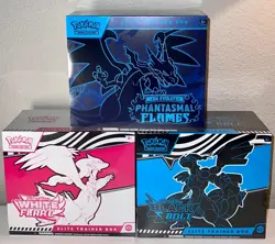 Pokemon Black Bolt and White Flare Elite Trainer Box Set of 2 and Phantasmal ETB - Image 1