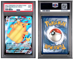 2021 POKEMON CELEBRATIONS #009 FULL ART/SURFING PIKACHU VMAX PSA 9 - Image 3