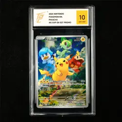 TQG 10 GEM MINT 2023 Pokemon ENG Pikachu #G SVP EN 027 Promo - Image 1