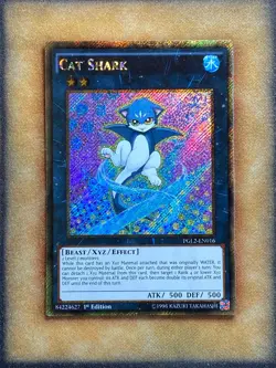 Yugioh Cat Shark PGL2-EN016 Gold Secret Rare 1st Ed NM - Image 1