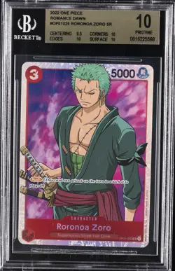 2022 ONE PIECE ROMANCE DAWN - SR #OP01025 RORONOA ZORO BGS 10 - Image 1