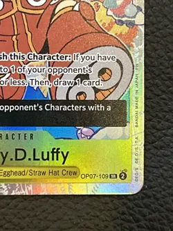 One Piece Monkey D Luffy OP07-109 SR 500 Years In The Future English NM - Image 3