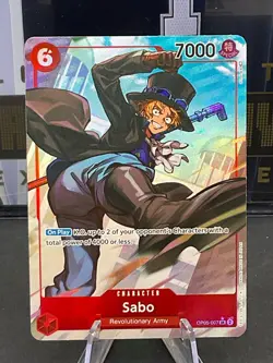 One Piece TCG Sabo (ALT ART) Super Rare OP05-007 English - Image 1