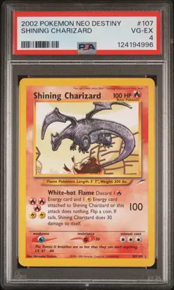 2002 POKEMON NEO DESTINY #107 SHINING CHARIZARD PSA 4 - Image 1