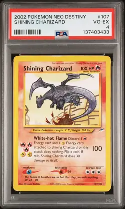 2002 POKEMON NEO DESTINY #107 SHINING CHARIZARD PSA 4 - Image 1
