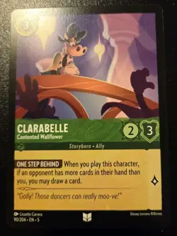 Clarabelle - Contented Wallflower 90/204 Uncommon Shimmering Skies Lorcana TCG - Image 1