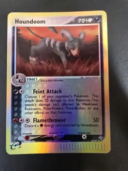 Pokemon TCG Houndoom EX Dragon 34/97 Reverse Holo Uncommon Card 2003 - Image 1
