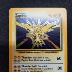 Pokemon card, Zapdos 16/102, Base Set, Holo Rare, Moderately Played Condition - Image 2