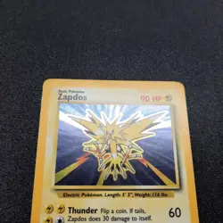 Pokemon card, Zapdos 16/102, Base Set, Holo Rare, Moderately Played Condition - Image 5