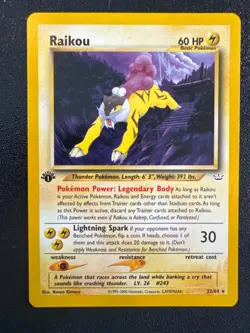 Raikou 22/64 Neo Revelation 1st First Edition Pokemon Card Rare NM - Image 1