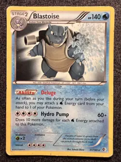 Blastoise 31/149 Non-Holo Rare Pokemon Card MP - Image 1