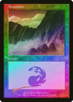 Mountain (339) FOIL 7th Edition HEAVILY PLD Basic Land MAGIC MTG CARD ABUGames - Image 1