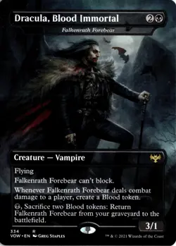 Dracula, Blood Immortal - Falkenrath Forebear R Innistrad: Crimson Vow 334 NM - Image 1
