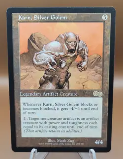 Karn, Silver Golem x1 MTG Urza's Saga Magic Light Play LP English - Image 1