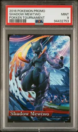 PSA 9 MINT Shadow Mewtwo Pokken Tournament 2016 US Promo Amiibo Pokemon - Image 1