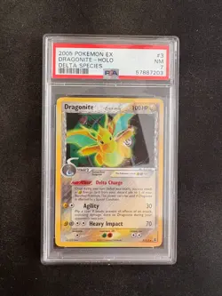 2005 Pokemon Ex Delta Species #3 Dragonite-Holo Delta Species PSA 7 - Image 1