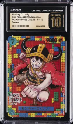 2025 ONE PIECE JPN PC: ONE PIECE DAY'25 -PROMO MONKEY D. LUFFY CGC 10 PERFECT - Image 1