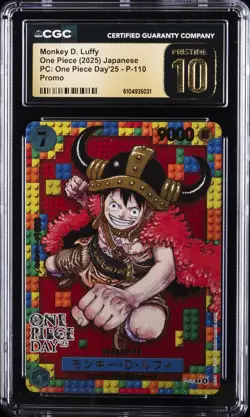2025 ONE PIECE JPN PC: ONE PIECE DAY '25 - PROMO MONKEY D LUFFY CGC 10 PERFECT - Image 1