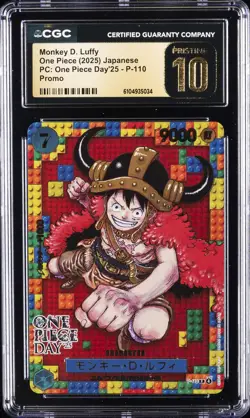 2025 ONE PIECE JPN PC: ONE PIECE DAY '25 - PROMO MONKEY D LUFFY CGC 10 PERFECT - Image 1