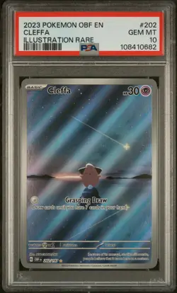 2023 POKEMON OBF EN-OBSIDIAN FLAMES CLEFFA#202 ILLUSTRATION RARE PSA Gem Mint 10 - Image 1