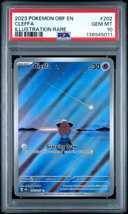 2023 POKEMON OBF EN-OBSIDIAN FLAMES ILLUSTRATION RARE #202 CLEFFA PSA 10 - Image 1