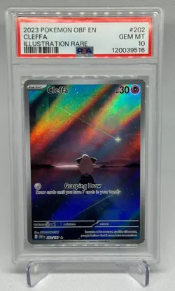 2023 POKEMON OBF EN-OBSIDIAN FLAMES ILLUSTRATION RARE #202 CLEFFA PSA 10 - Image 1