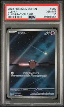 2023 POKEMON OBF EN-OBSIDIAN FLAMES ILLUSTRATION RARE #202 CLEFFA PSA 10 - Image 1