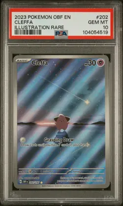 2023 POKEMON OBF EN-OBSIDIAN FLAMES ILLUSTRATION RARE #202 CLEFFA PSA 10 - Image 1