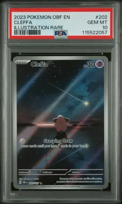 2023 POKEMON OBF EN-OBSIDIAN FLAMES ILLUSTRATION RARE #202 CLEFFA PSA 10 - Image 1