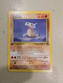 1999 Pokemon CUBONE Jungle Set 1ST EDITION Card 50/64 WotC EX LP US SELLER - Image 1