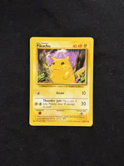 Pikachu 58/102 Yellow Cheeks Common 1999 Pokemon Unlimited Base Set LP - Image 1