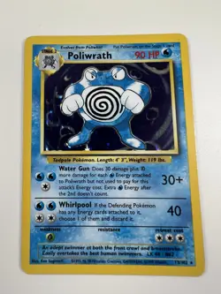 Pokemon TCG Poliwrath 13/102 Base Set Holo Rare WOTC Vintage 1999 - Image 1