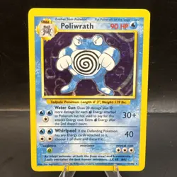 Poliwrath Holo Base Set 13/102 Pokemon TCG WOTC Rare 1999 Vintage MP - Image 1